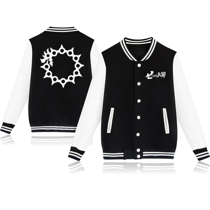 

Hot Anime The Seven Deadly Sins Personality Men's Baseball Uniform Jacket Sport Coat Casual Baseball Jacket Coats