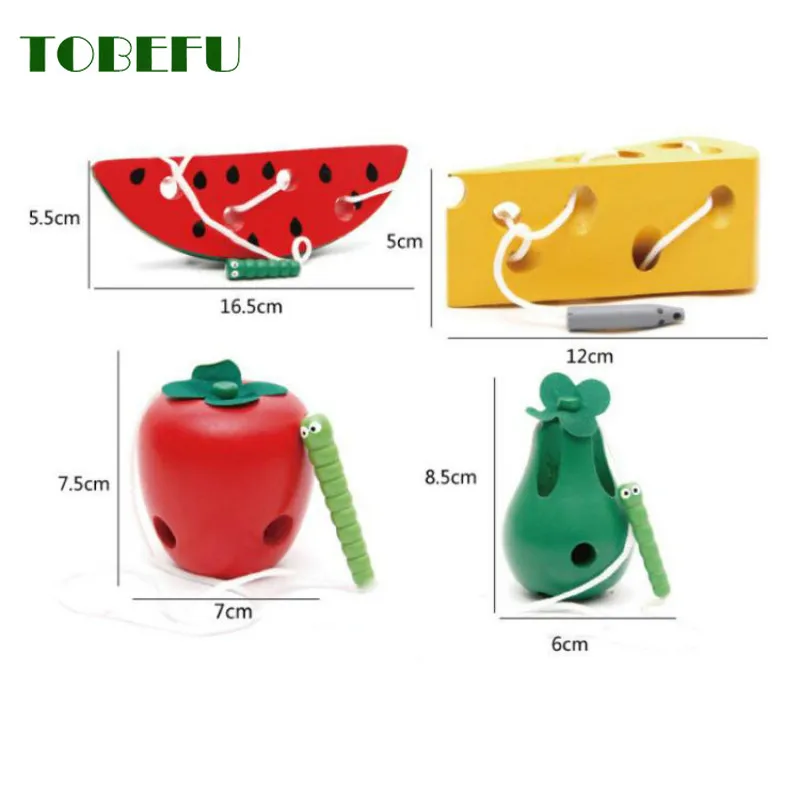Kids Montessori Toy Worm Eat Fruit Wooden Puzzle Toy Fingers Flexible Training Twisting Worm Educational Toys For Children Gifts 3