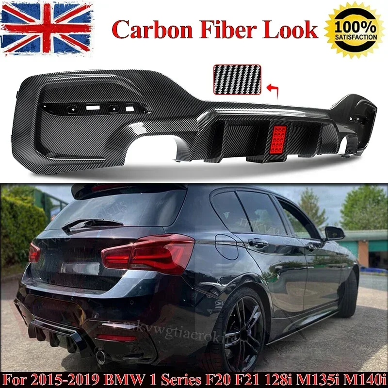 Per Bmw F20 M Sport M-Tech In Fibra Di Carbonio Look Paraurti Posteriore Diffusore Spoiler 2015-2019 Car Exteropr Parts Body Kit M135I M140I