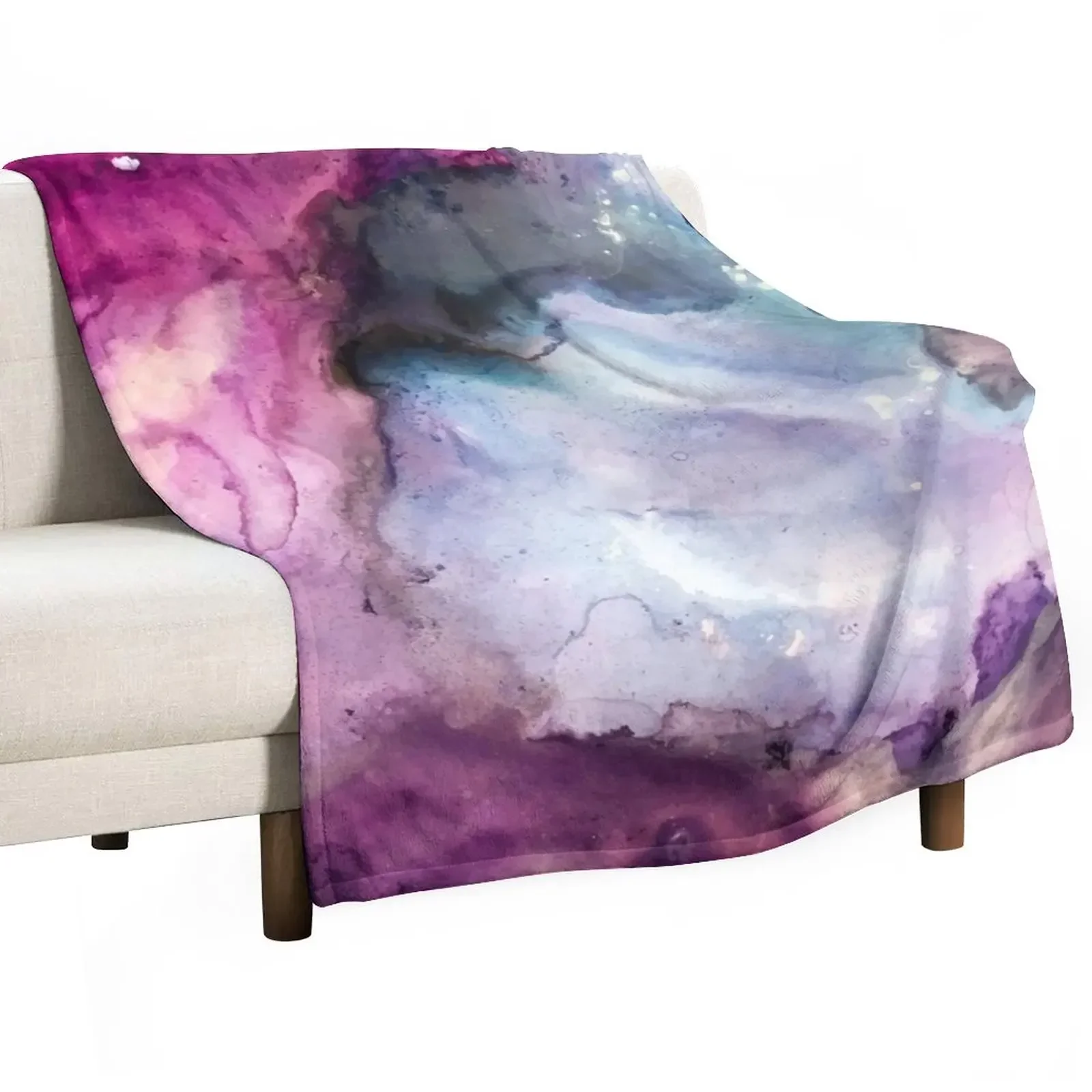 

Purple Fusion - Mixed Media Painting Throw Blanket Thins Summer Beddings Luxury Throw Thin Blankets