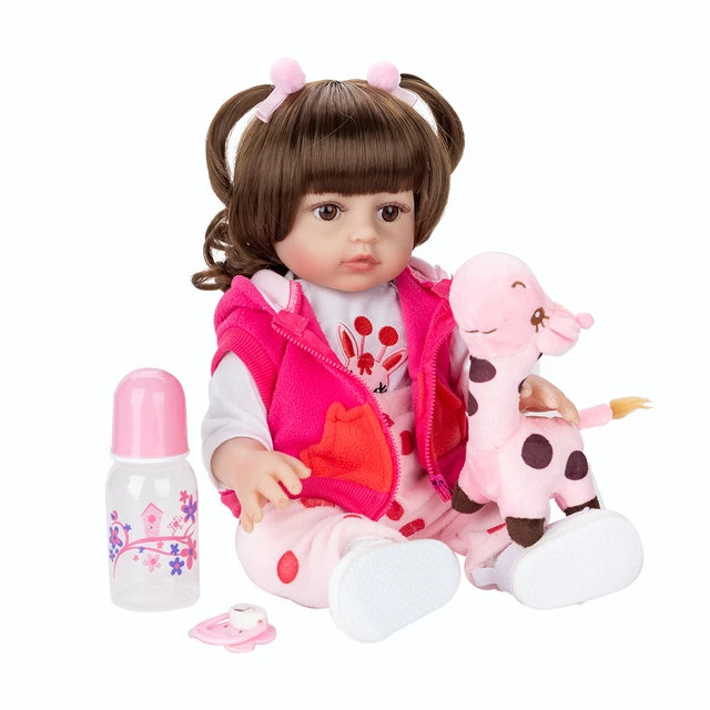 Baby Reborn Doll 48cm Girl Body Silicone Brown Eyes Girafinha - AliExpress