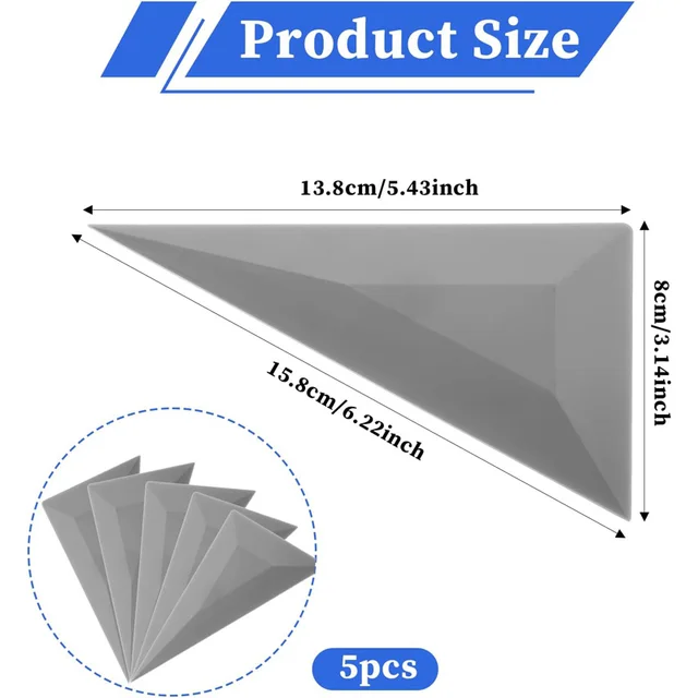5Pcs Window Tint Squeegee Triangle Contour Corner Squeegee Card Scraper Vinyl Wrap Tool for Car Wrapping Window Film Install 6
