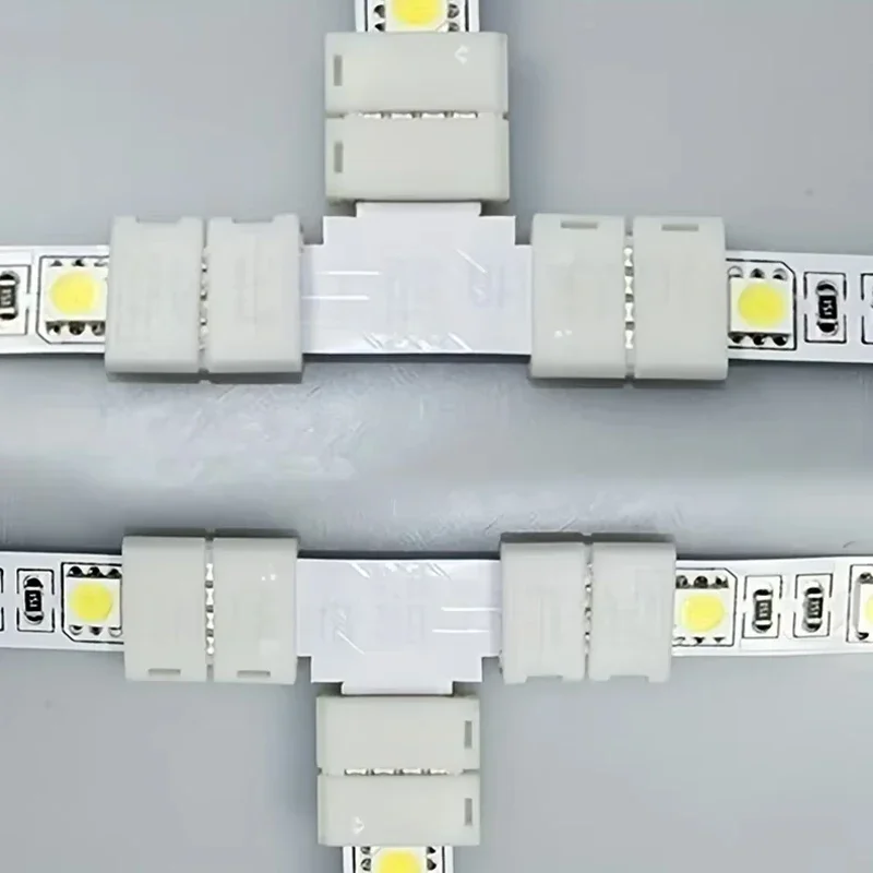 LED Strip Connector 10pcs 8mm 10mm 2 Pin 4 Pin 3528 5050 RGB Single Color Solderless PCB Board Wire Free Welding Connectors