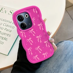 Bow Aesthetic Wave Shockproof Macaron Phone Case for Infinix Smart 7 (MR)