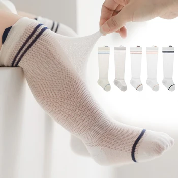 Calzini lunghi per bambini leggeri Abbigliamento estivo fresco Calze per bambini Calzini lunghi per neonati in cotone per neonata e ragazzo 1