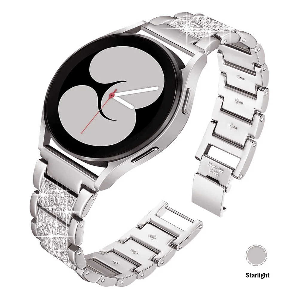 Elegant Diamond-Inspired Metal Link Bracelet Strap