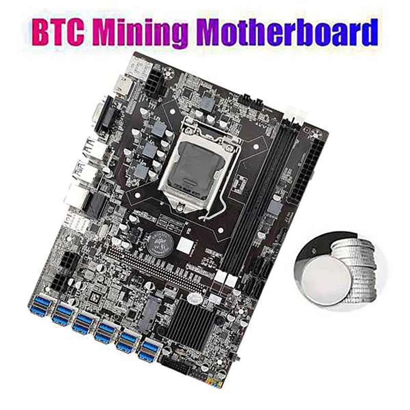 best desktop motherboard B75 BTC Mining Motherboard With G530/G630 CPU+Screwdriver+Switch Cable+SATA Cable 12 USB3.0 Slot LGA1155 DDR3 RAM SATA3 best computer motherboard for gaming