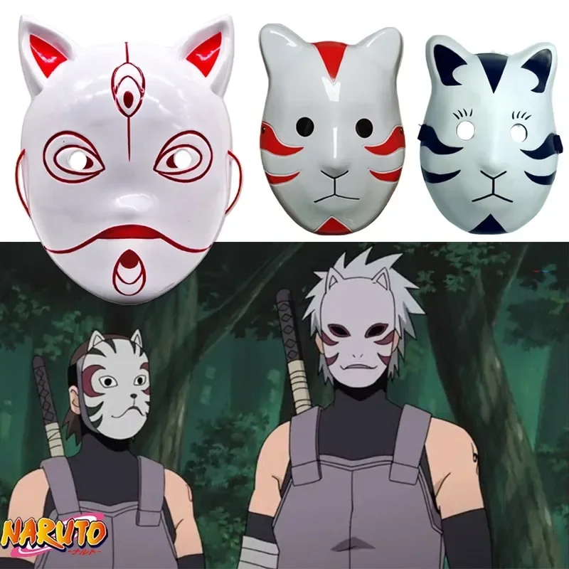 

Anime Naruto ANBU Masks Cosplay Hatake Kakashi Uchiha Itachi Halloween Cosplay Props Masquerade Full Face PVC Masks Gifts Toys