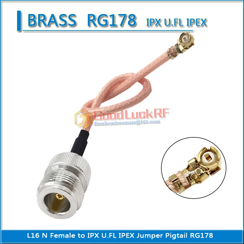 

1X Pcs High Quality L16 N Female to IPX U.FL IPEX Female Pigtail Jumper RG178 extend Cable RF Connector Coaxial Low Loss