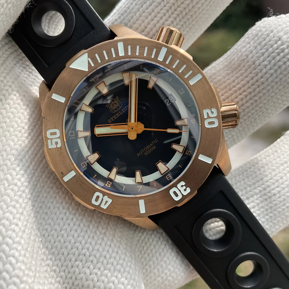 

Часы STEELDIVE Мужские механические, бронзовые, водостойкие до 3000 м