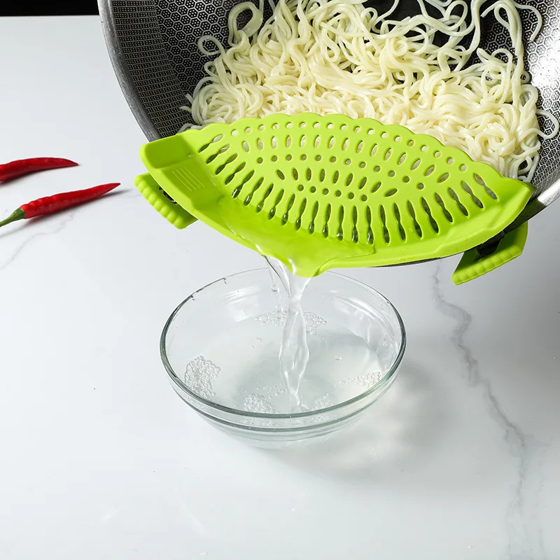 Passoire Silicone Clip Universelle - Filtre Pot Pâtes Légumes Riz, Résistante Chaleur 230°C