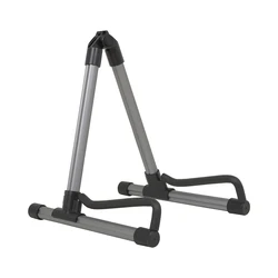 Portable Aluminum Alloy Guitar Stand - Premium Foldable A-Frame Musical Rack (Grey)