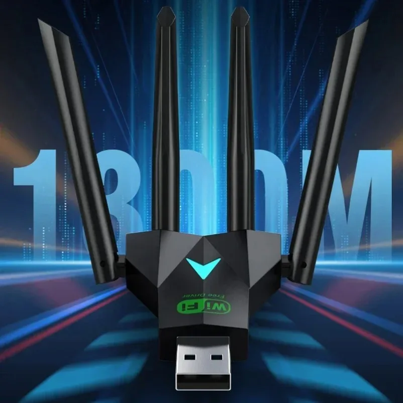 VIKEFON 4 안테나 1200Mbps WiFi USB 3.0 어댑터 2.4G/5GHZ 듀얼 밴드 WiFi 동글 무선 네트워크 카드 802.11AX For Win 10/11