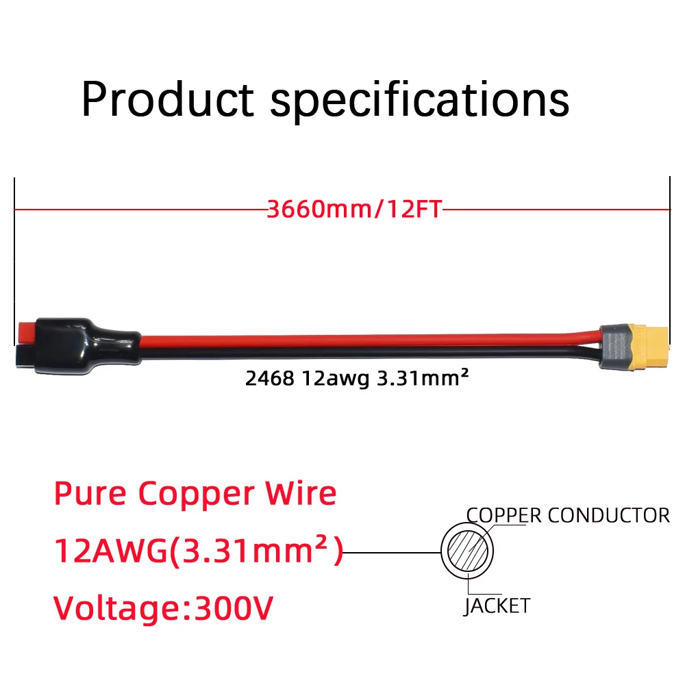 Anderson to XT60 Female Adapter Cable 11.81FT 12awg Ebike Battery Wire XT60  XT60 Connectors Plugs - AliExpress