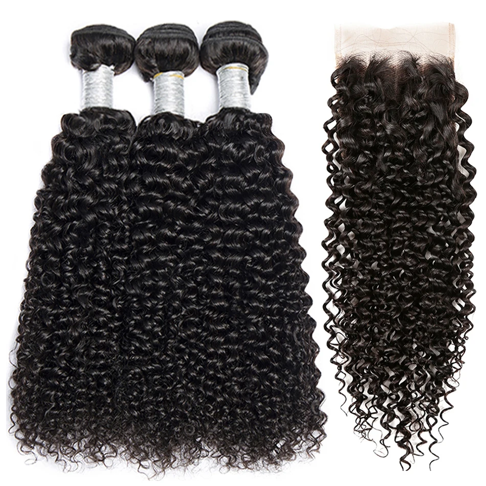 Kinky Curly Human Hair Bundles With Frontal HD Transparent 13x4 Brazilian Jerry Curl Weave Deep Wave Bundles And Closure 12A human hair bundles human hair weave