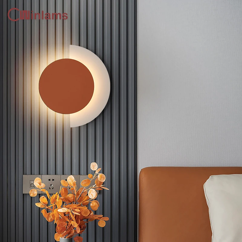 

Скандинавская Современная прикроватная настенная лампа, железный акриловый светодиодный светильник для гостиной, спальни, лестница, коридор