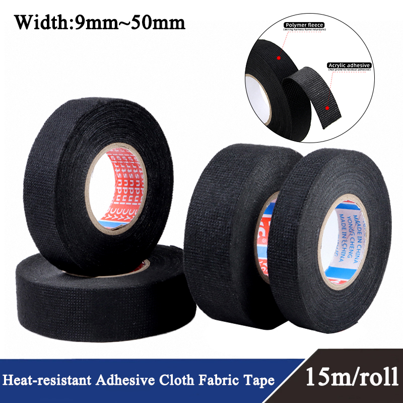Electrical Tape Heat Resistant Harness Tape Insulation Automotive Fabric Cloth Tape Waterproof Noise Resistance Adhesives Tapes