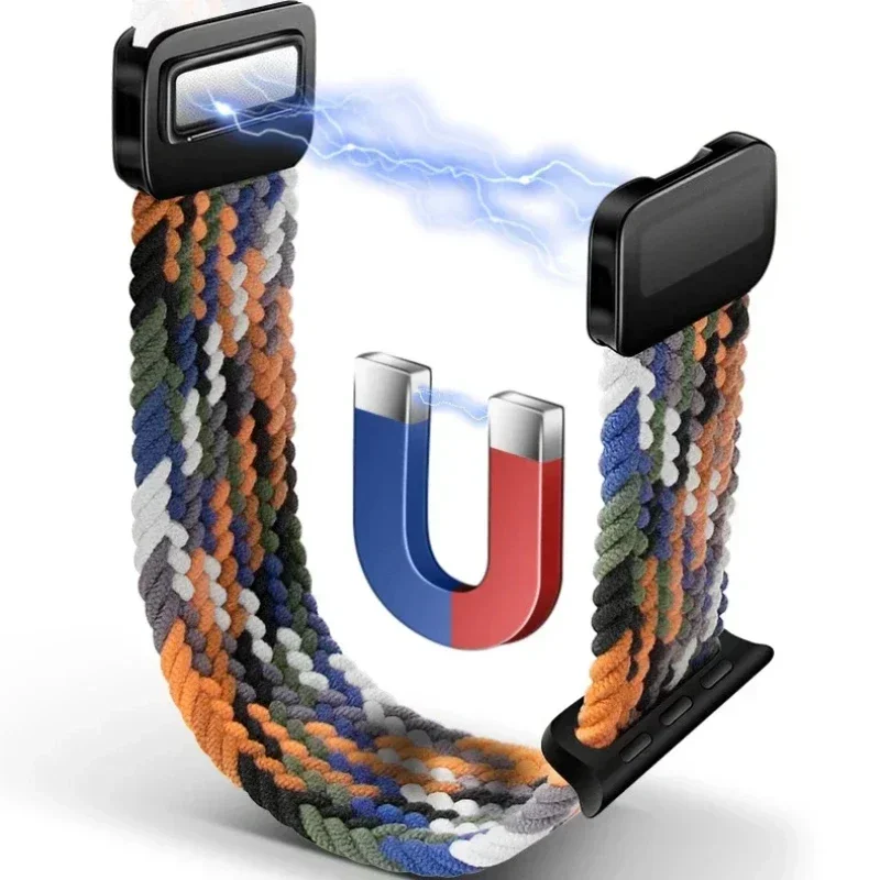 Nylon Braided Loop Strap with Metal Magnetic Closure