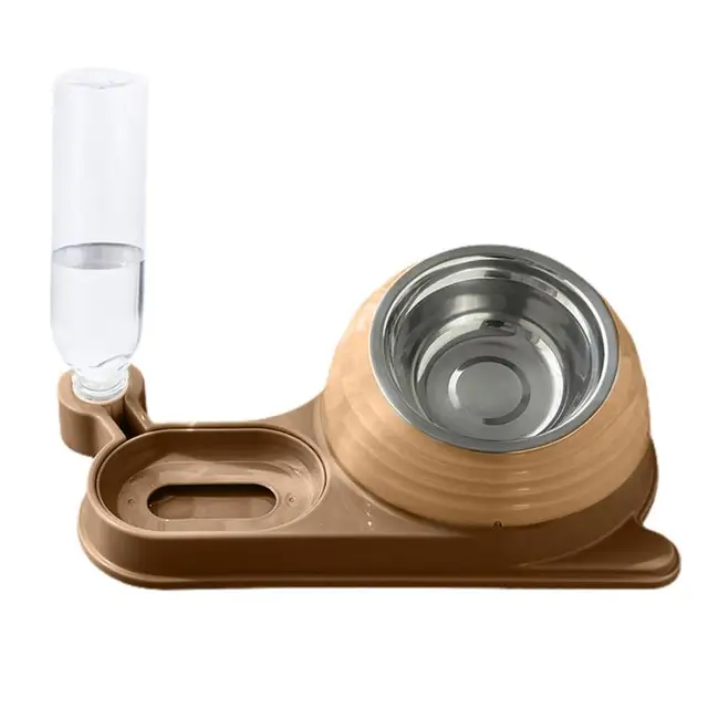 고양이들의 편안한 식사를 위한 물 디펜서 기울어진 고양이 먹이 및 물 그릇 세트