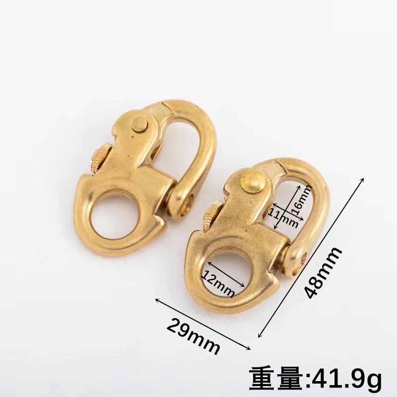 Description Picture 5 of item1 x Solid Brass Buckle Clasp Buckle Keychain Ring Hook screw pin joint Connecter Bag Strap Leathercraft Accessories Parts
