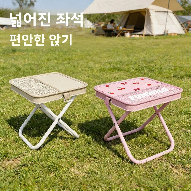 휴대용 접이식 캠핑 의자 스툴 야외 여행 피크닉 어린이 핸드백 좌석 벤치 대기열 경량 금속 프레임