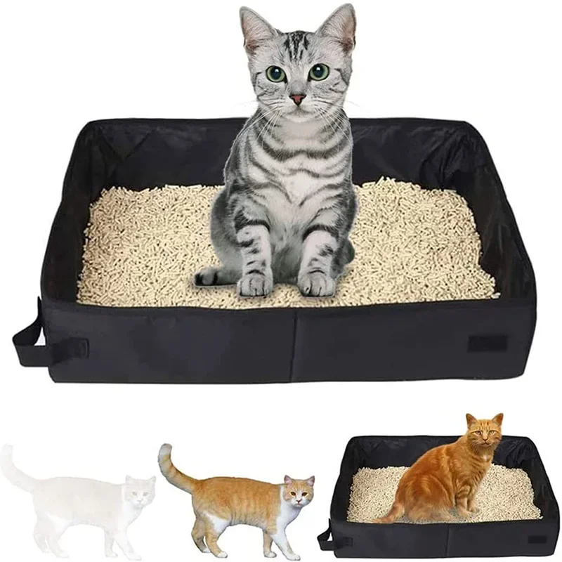 Foldable Waterproof Cat Litter Box Travel Portable