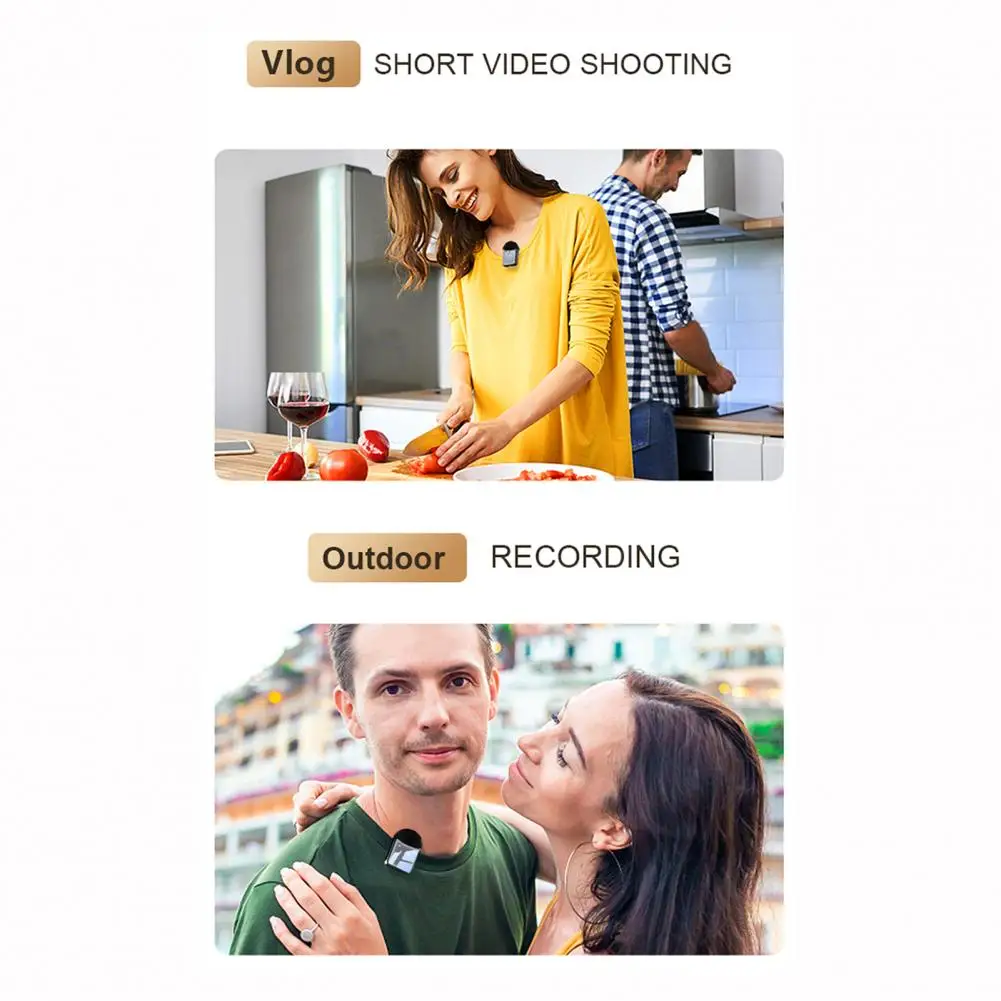 

Recording Microphone Excellent Wireless Condenser Recording Microphone Two-way Listening Automatic Pairing Lapel Microphone