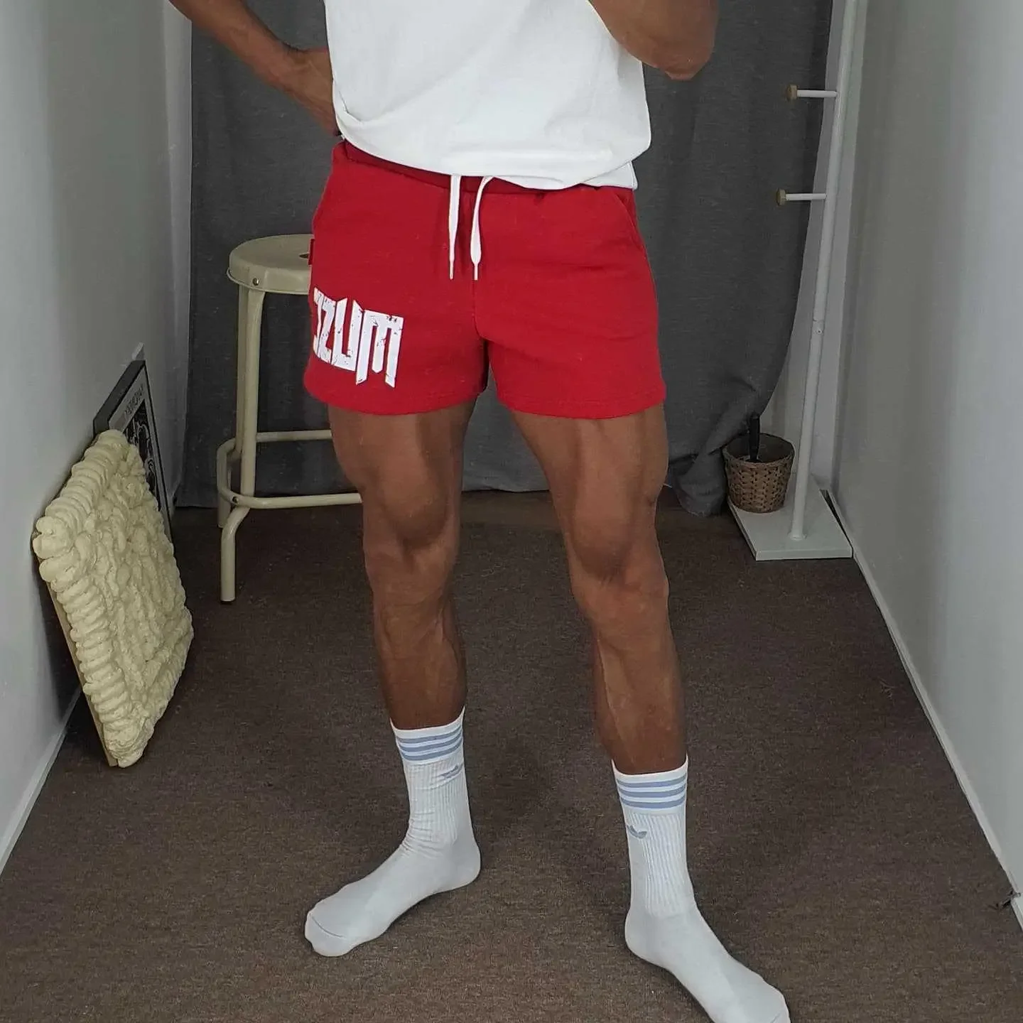 Men's Fitness Training Shorts Breathable Running Pants American Style Three-Quarter Length Sporty Trendy Squatting Shorts