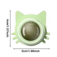 New Catnip Cat Wall Stick-on Ball Natural Mint Promote Digestion Cat Grass Pet Toy Improve Appetite Spinning Toy Ball 6