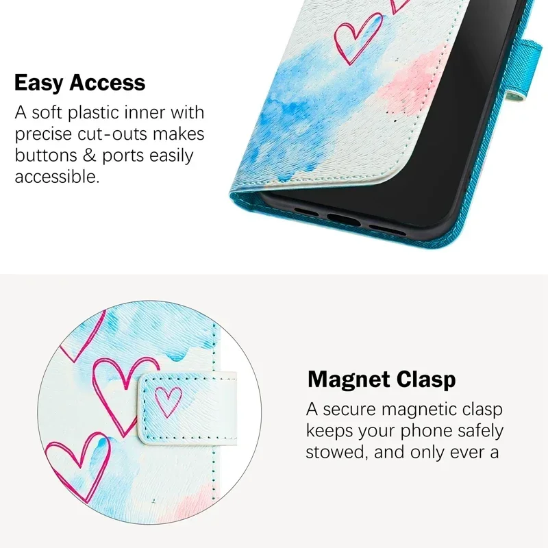 Cartoon Painted Wallet Leather Phone Case for TCL NxtPaper 60 Ultra