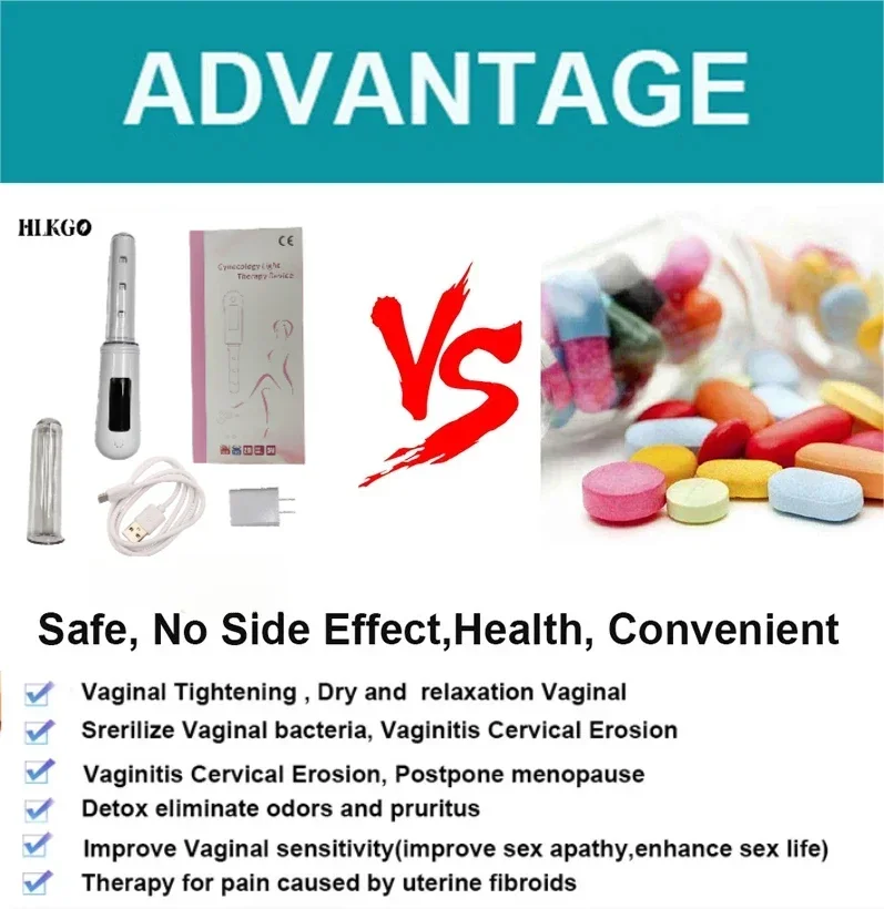 Gynecological Inflammation Treatment Device LED Red Light Blue Light Massage Treat Chronic Pelvic Inflammatory Disease Vaginitis