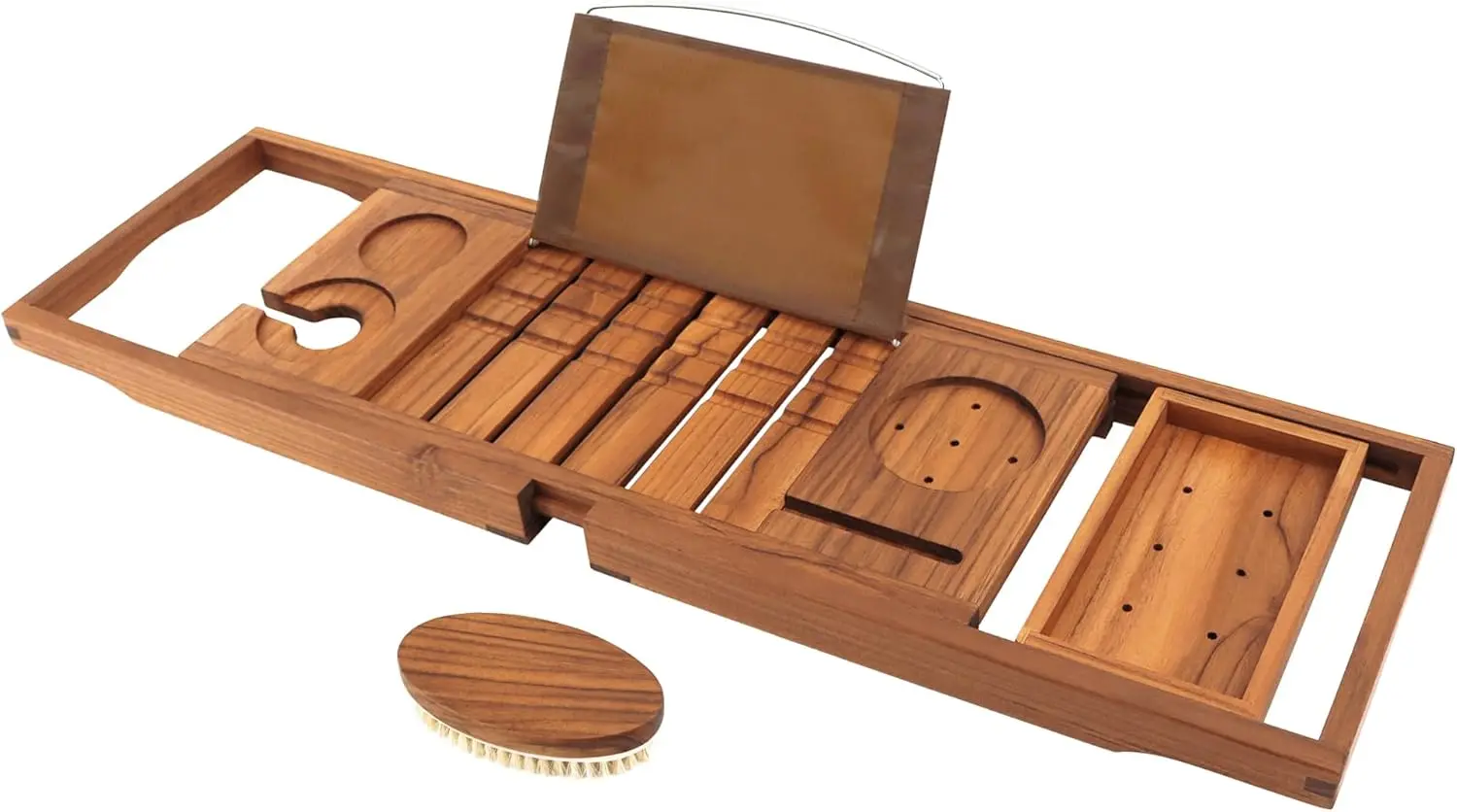 Premium Teak Bathtub Tray, Expandable Wooden Bath Tray for Tub, Luxury Bathtub & Bathroom Accessories, Great House Warming,