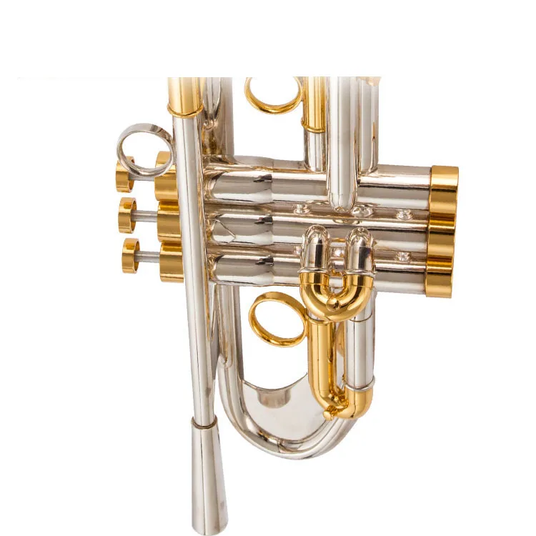 The Silver Plated Gold Key In The Lower B Key Accentuates Professional Grade Examination Of Trumpet Instruments For Beginner