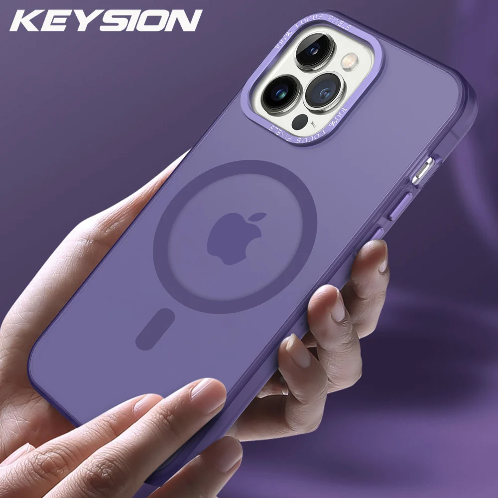 KEYSION Shockproof Case for MagSafe for iPhone 15 Pro Max 15 Plus  Transparent Matte Phone Cover for iPhone 14 13 12 11 Pro Max - AliExpress