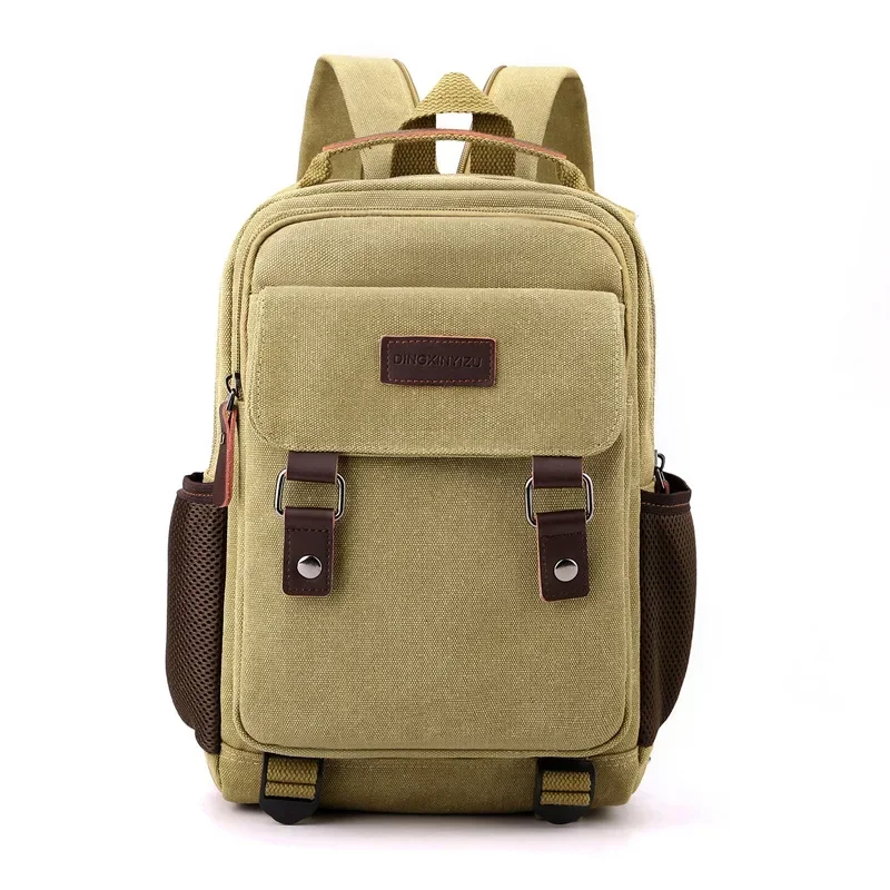 Mens Backpack Canvas Casual Mini School Bag Rucksack Man Multi-function Crossbody Bag Travel mens backpack