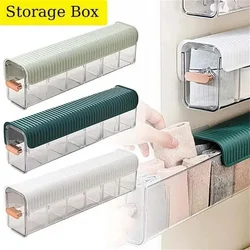 6 Grids Transparent Underwear Panties Storage Box Socks Closet Seasoning Data Cable Wall Hanging Storage Box Bedroom Organizer