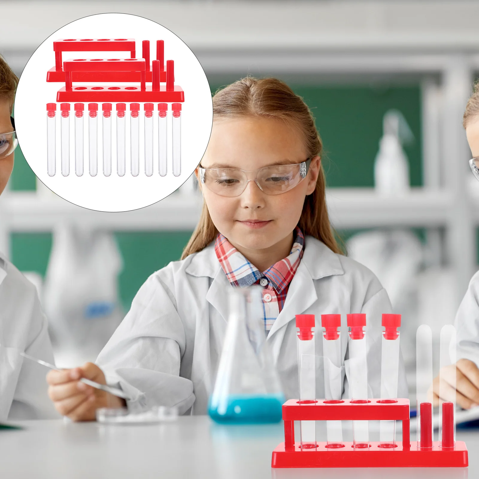 

Laboratory Testing Tubes Vials Liquid Tubes With Storage Rack Manual Science Chemical Experiment Teaching Equipment