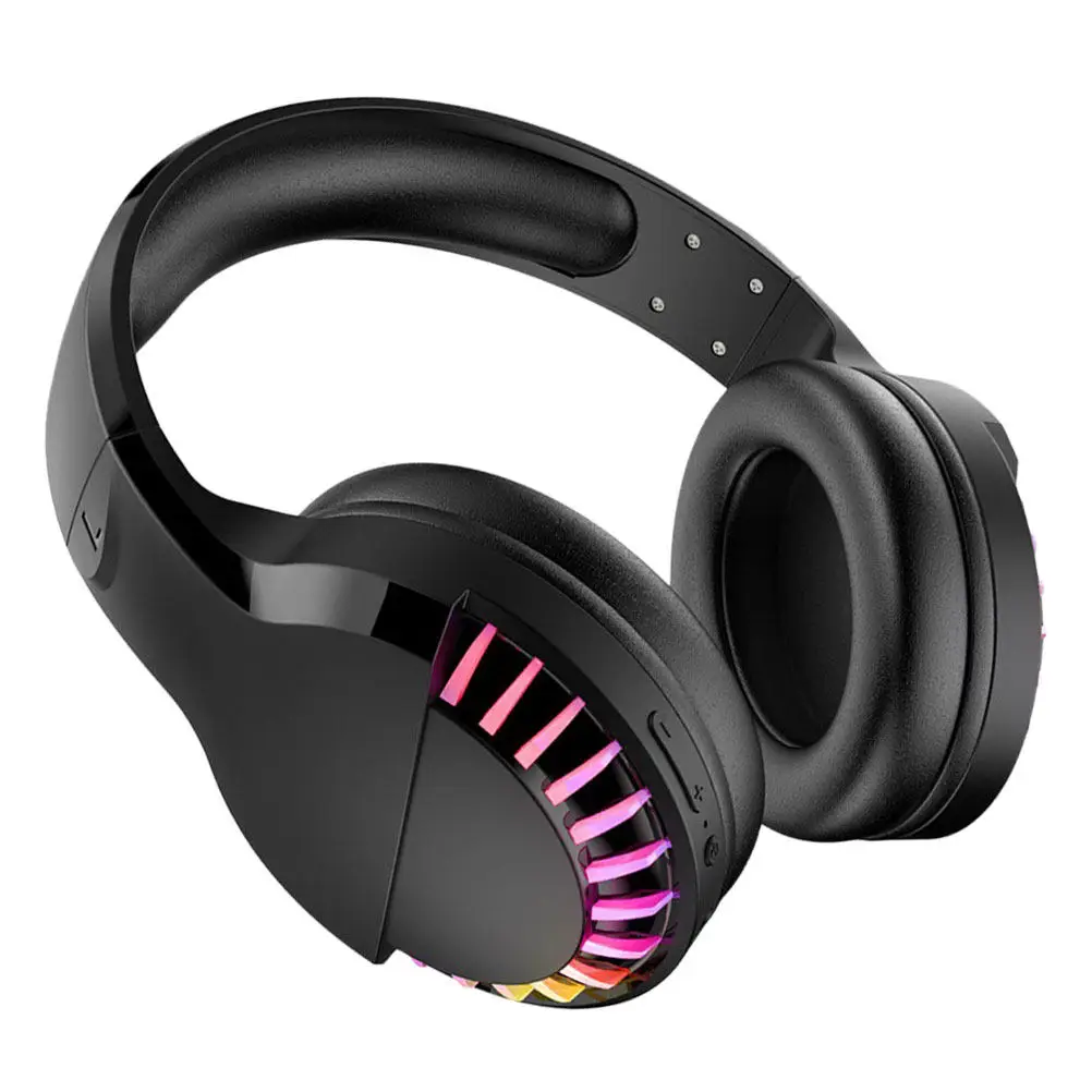 1Pcs 무선 듀얼 모드 Rgb 헤드폰 블랙 게임 헤드셋 전화 노트북 용 안정적인 10m 전송 소음 감소 스테레오
