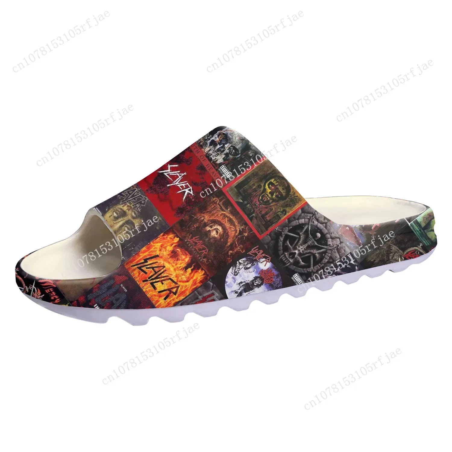 Slayer Heavy Metal Rock Band Soft Sole Sllipers Home Clogs Step on Water Shoes Mens Womens Teenager Customize on Shit Sandals