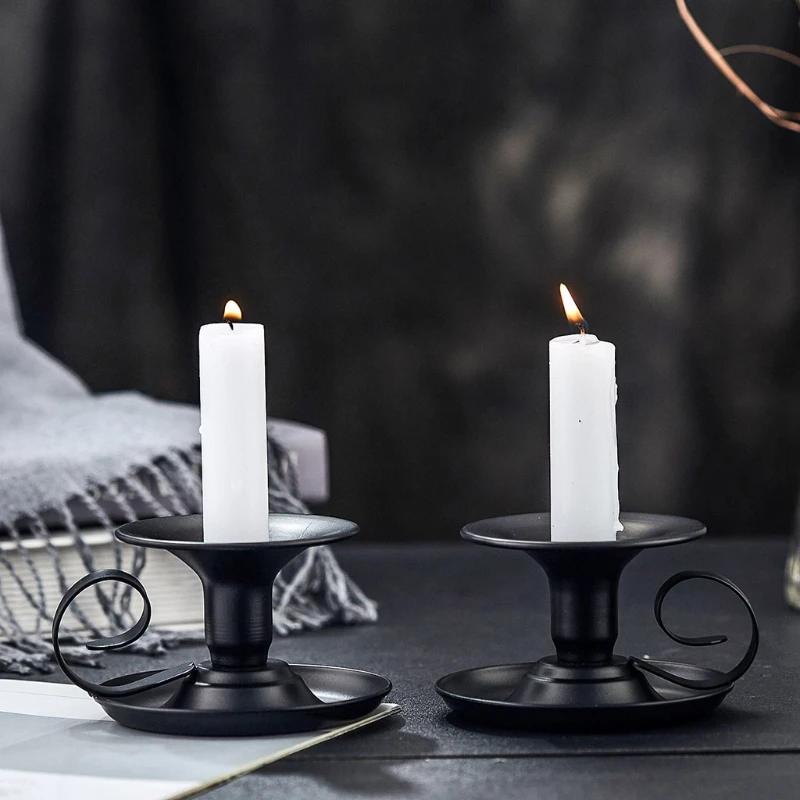 Iron Candlestick Stand European Style Candle Holder for Wedding Valentines Day Housewarming Gifts Party Dinning Decor 270F