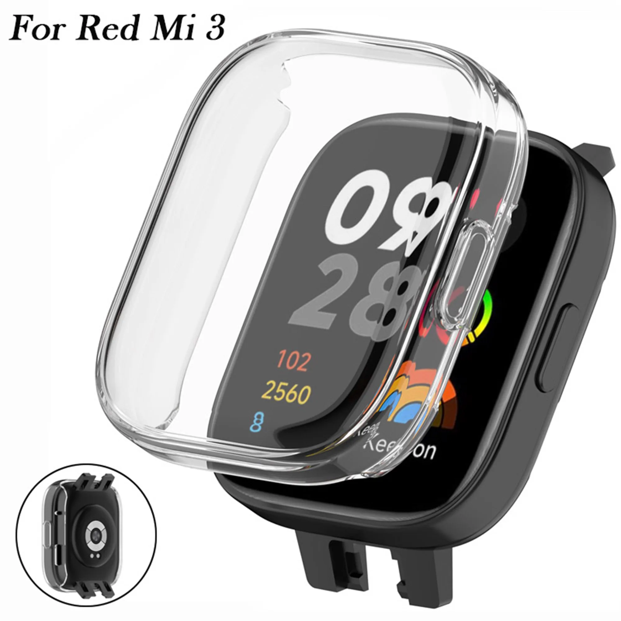 Soft Silicone Case For Redmi Watch 3 Smart Watchband Screen Protector TPU Bumper Shell for Xiaomi Redmi Watch 3 Wristband Cover