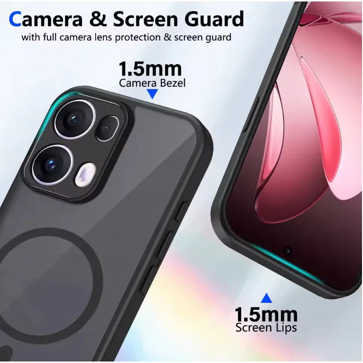 Armor Matte Frosted Magnetic Wireless Charging Case - Clear Cover