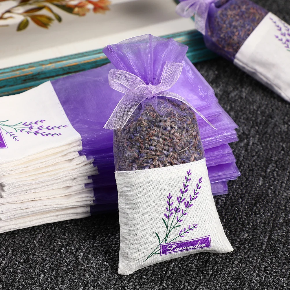 Deodorant sachet bags Fragrance bags 25/30Pcs Lavende Sachet Bags Portable Flowers Printing Beautiful Fragrance Lavender Sachet Bag for Seeds Dry Flowers Bags