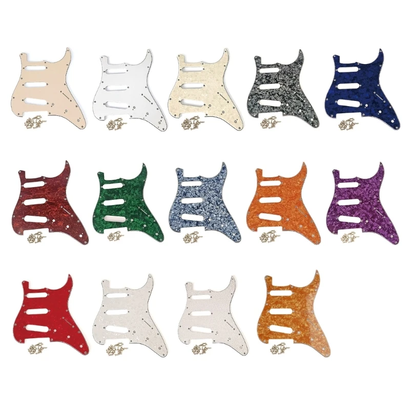 

Standard 11 Holes 6 Strings Guitar SSS Pickguards Fit for Modern Guitar Bass Pickguard Guard Scratch Plate Screws