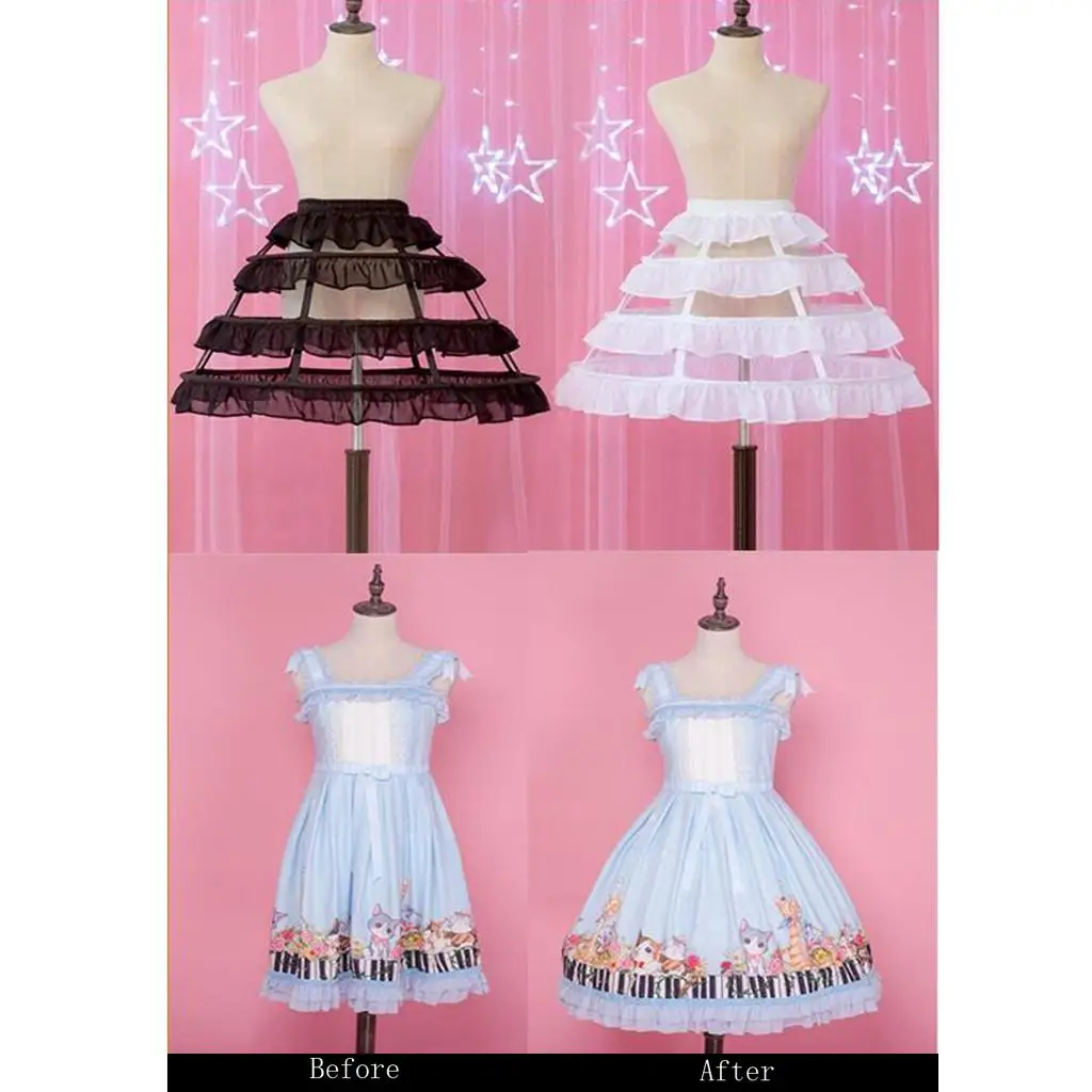 Wedding Dress Petticoat Crinoline Slips Half Slip White Black 48cm Underskirt Hoopskirt Ball Gown Bridal Dress Hoop