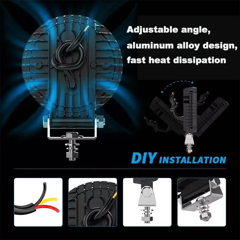 4인치 LED 자동차 라이트 트럭 헤드라이트 DRL 주간 주행등 LED 작업등 오프로드 차량 스포트라이트 ATV SUV 4X4 자동차 액세서리
