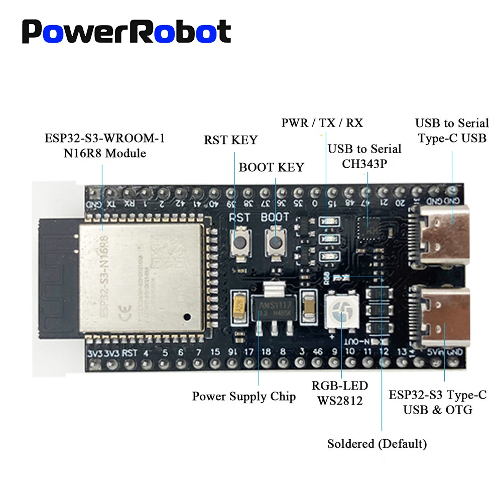 รูปสินค้า ESP32-S3 บอร์ดพัฒนา WiFi+BT สำหรับโปรเจกต์อัจฉริยะ