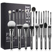 BEILI makeup brush 24 pcs black set Kabuki foundation loose powder eye shadow eyeliner mixed brush set beauty tools 2