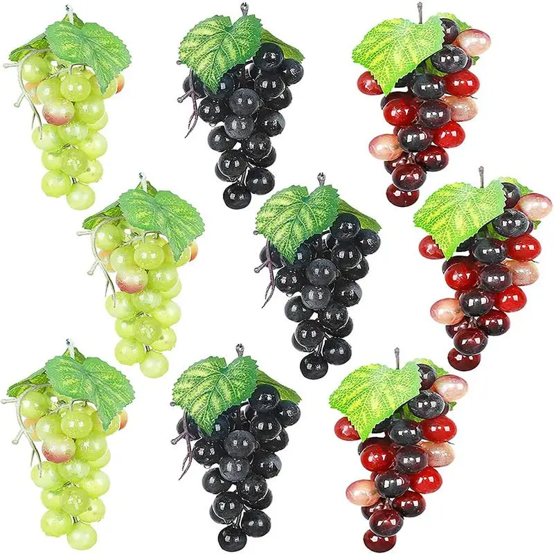 

18 Heads Artificial Grapes Bunch Fake Similar Grapes Cluster Photography Props For Home Wedding Wine Display Decorations