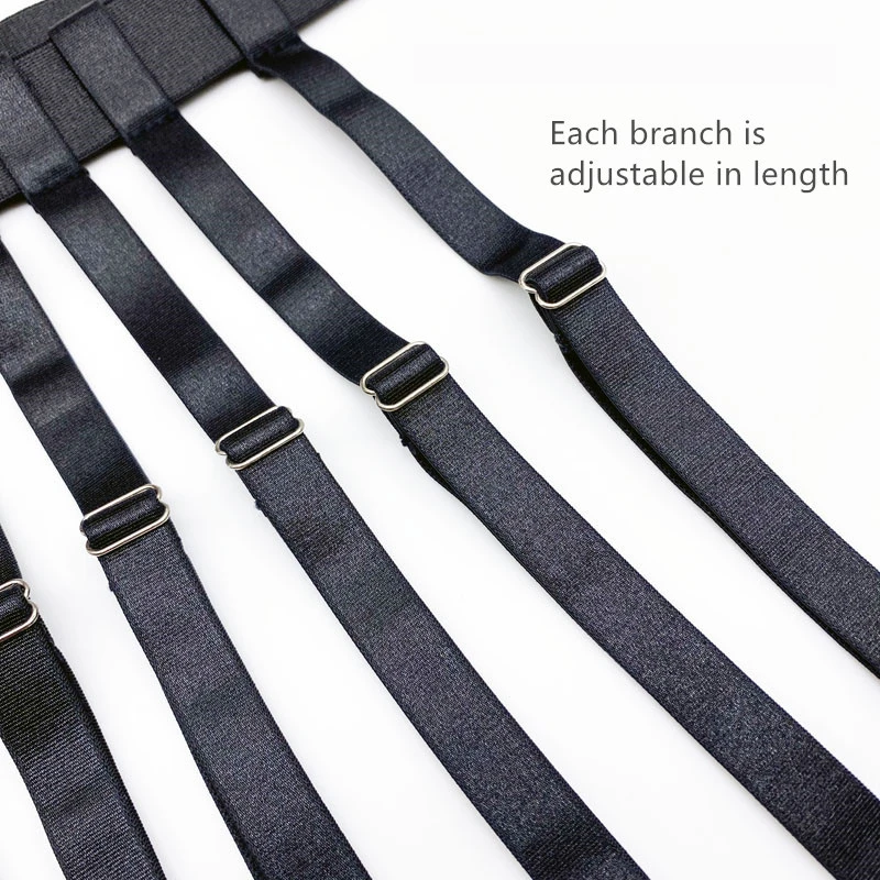 Description Picture 6 of itemBlack Simplicity Sexy Garter Belt for Women Thigh High Stockings Adjustable Elastic Leg Sock Suspenders Belt 4/6 Metal Clips